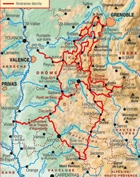 carte Traversée et tour du Vercors