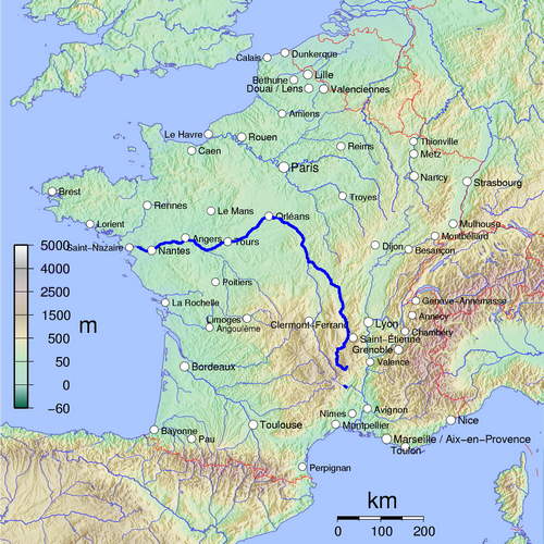 tracé sur la carte de france du GR3
